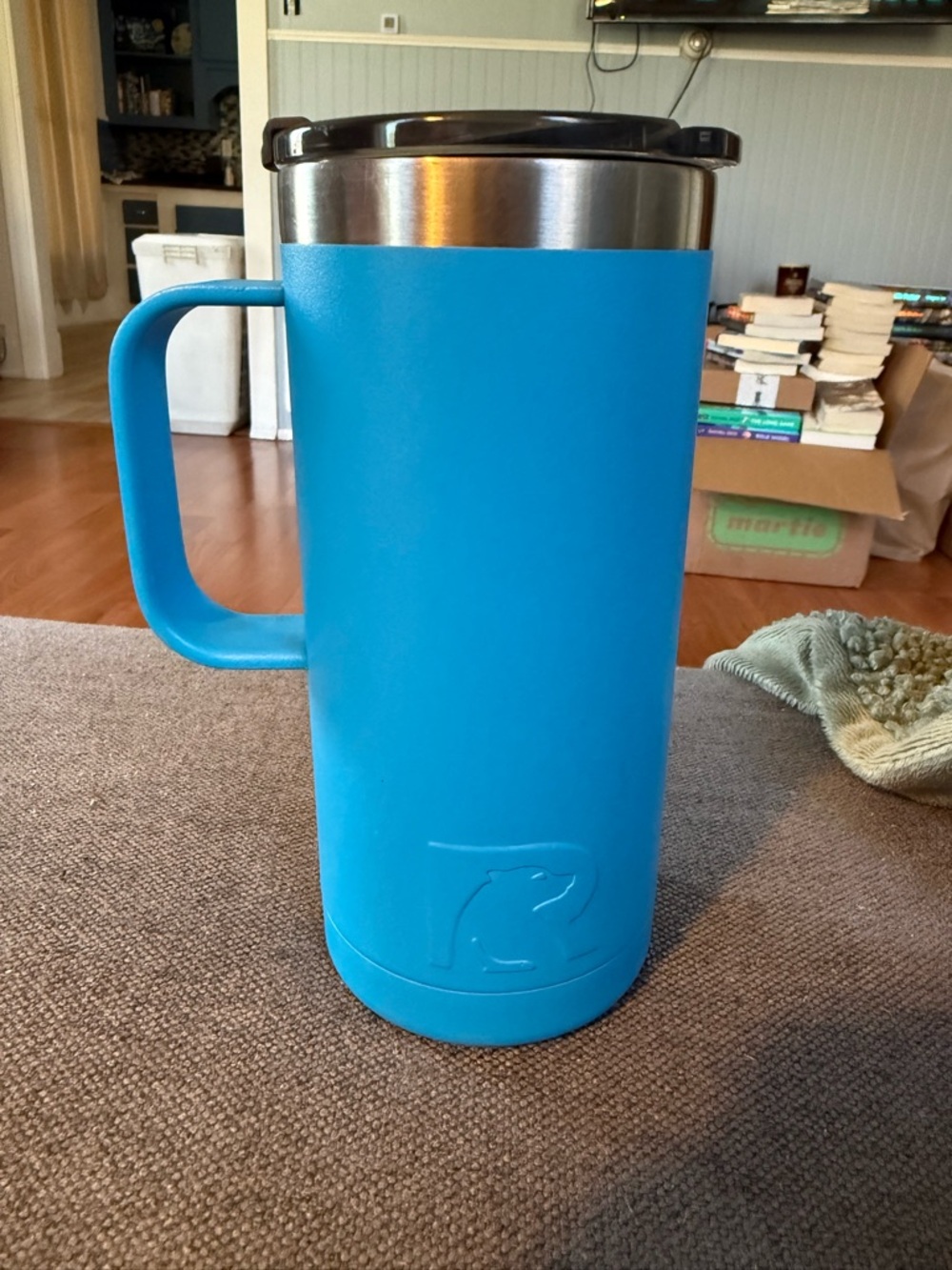 Rtic Blue Insulated Travel Mug with Handle